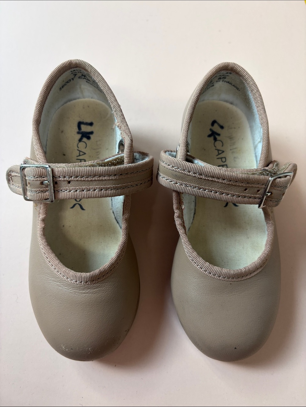 Capezio Taupe Tap Shoes with Adjustable Strap